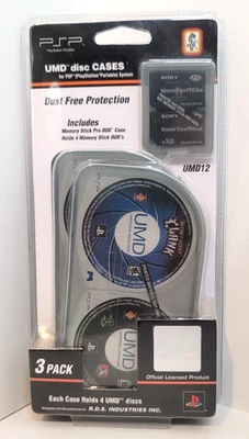 Paquete de 3 fundas UMD con licencia oficial Sony PSP 2008 para 12 UMD Foto 1 de 4