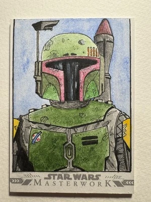 Boba Fett Topps Masterwork Star Wars Sketch Cdub Yeager - Image 1 of 2