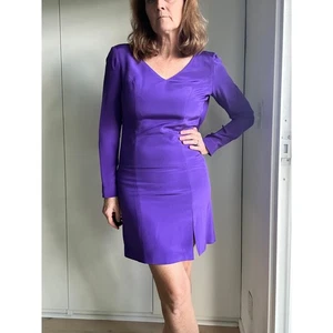 Vintage 90s Hugo Buscati Collection Silk Shift Dress Size 4 Mini Party Neu mit Etikett - Bild 1 von 8