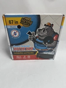 67" Black Collapsible Shower Water Dam Shower Door Water Stopper Guard - Picture 1 of 4