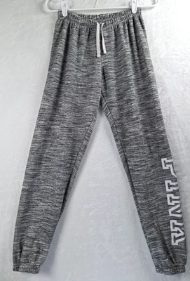 Pantalones de mujer Victoria's Secret con logotipo rosa gris y blanco estáticos ropa de salón Foto 1 de 4