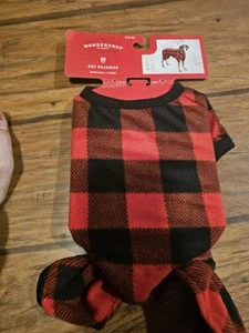 Red Plaid Pet Pajamas T Shirt Dog Cat PJs Family Christmas Holiday XS - Picture 1 of 2