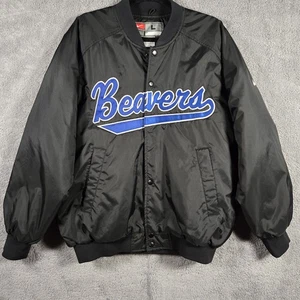 Giacca bomber vintage anni 90 Nike Oregon State Beavers raso taglia large - Foto 1 di 13