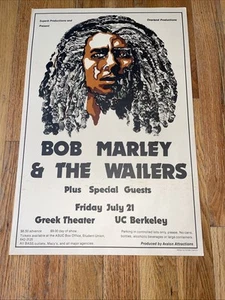 VINTAGE BOB MARLEY AND THE WAILERS ORIGINAL KONZERT POSTER GRIECHISCHES THEATER UC BERKELEY - Bild 1 von 12