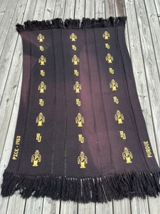 VTG 1953 Purdue Pete Wool Stadium Blanket 52x70" Knit Fringe University - Picture 1 of 4