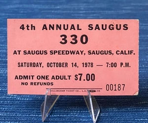 Vintage 1978 4th Annual Saugus Santa Clarita Speedway California Race Ticket - Picture 1 of 1