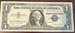 1957 Series A Rare Blue Note 1 Dollar Bill Certificate Series A Fair Condition - Picture 1 of 2