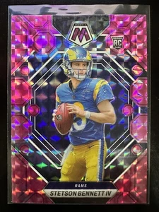 Stetson Bennett IV Rookie 2023 Panini Mosaic Pink Camo Prizm RC #362 Rams - Picture 1 of 2