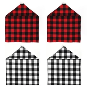 Buffalo Plaid Chair Covers 4 Pieces for Dining Room and For Kitchen Chairs - Picture 1 of 8