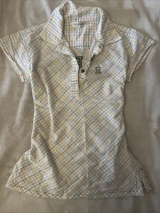 REBEL vintage plaid 2000s short sleeve top button cute archive fashion topshop - Picture 1 of 5