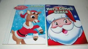 (2) Malbücher Aktivitätsbücher Jumbo Weihnachtsmann & Rudolph das Rentier mit der roten Nase NEU - Bild 1 von 11