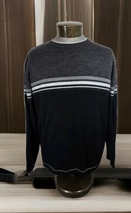 Suéter De Colección Point Zero Para Hombre Grande L Negro Bloque de Color Acrílico Skate Surf - Imagen 1 de 11