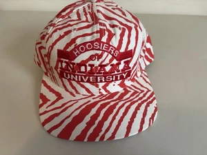 VINTAGE 80s Rare Indiana IU Hoosiers Zubaz Style Snapback Hat Tiger Stripe - Bild 1 von 7