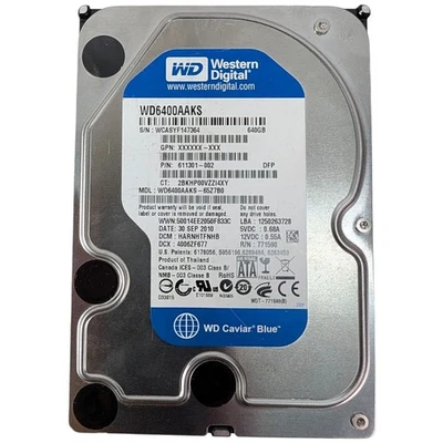 Western Digital Caviar Blue WD6400AAKS-65Z7B0 640gb Desktop Hard Drive - Image 1 of 4