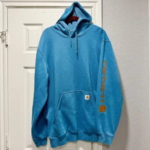 Sudadera con Capucha Carhartt Para Hombre XL Azul Calce Original Ropa de Trabajo Manga Larga Logo Bolsillos - Imagen 1 de 10