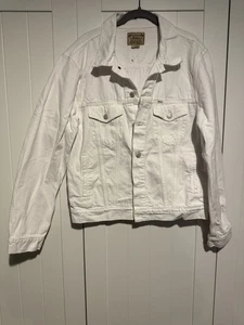 Polo Ralph Lauren donna giacca denim bianco taglia L bottoni davanti jeans classico - Foto 1 di 13