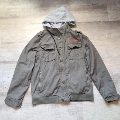 BC Ethic Mens Hooded Military Utility Jacket Olive Green Size Large L - Image 1 of 4