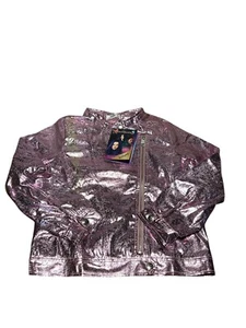 NEW Disney D-Signed Descendants 3 Pink Metallic Jacket Sz L Kids Shimmer Shiny - Picture 1 of 8