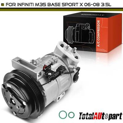 Compresor de aire acondicionado con polea de 4 ranuras y DCS17E para Infiniti M35 2006-2008 V6 3,5 L Foto 1 de 4