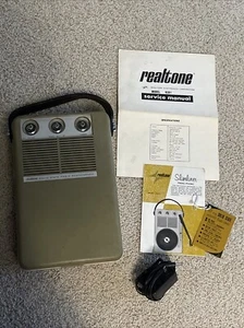 Vintage Realtone AM RADIO PHONOGRAPH Model 6201 Slimliner manual See Video WORKS - Picture 1 of 20