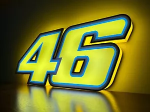 Valentino Rossi Insegna targa luminosa moto gp lighted sign led 46 logo - Foto 1 di 8