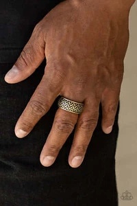 Anello Fascia Elasticizzata Paparazzi Uomo/Abilità Sopravvivenza - Ottone - Foto 1 di 2