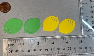 🍋10 LEMON / LIME CITRIS cardstock paper die cut embellishments - Picture 1 of 21