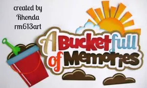 BUCKET MEMORIES VERANO piezas de papel de título para páginas de álbum de recortes prefabricadas de Rhonda - Imagen 1 de 1