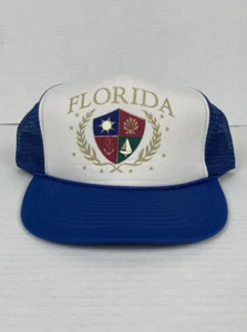 Vintage Florida Trucker Hat Snapback Cap VTG New NOS NWOT Beach Sailboat Sun 80s - Picture 1 of 9