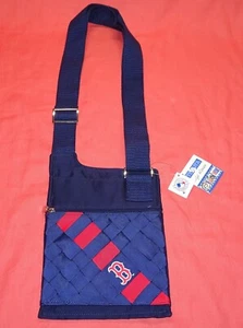 NEW  BOSTON RED SOX = PURSE HANDBAG SMALL MESSENGER BAG CROSS BODY WOVEN TESSUTA - Picture 1 of 10