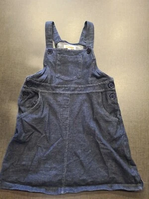 girls 3-4 years designer denim style dress dungaree skirt pinafore clothes next - Image 1 of 4