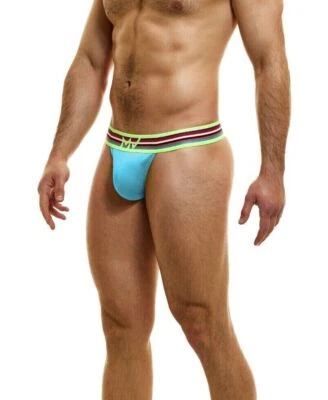 Modus Vivendi Peace Thong Low-Rise Eco Ribbed Cotton Thongs Aqua 04015 B74 - Image 1 of 4