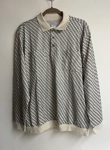 New Polo Dress Mens Shirt Haband Casual Joe Long Sleeve Beige Sz Large - Picture 1 of 5