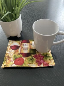 Wein Stoff Becher Teppich Snack Matte ~ Untersetzer 5”x7,5” - Bild 1 von 2