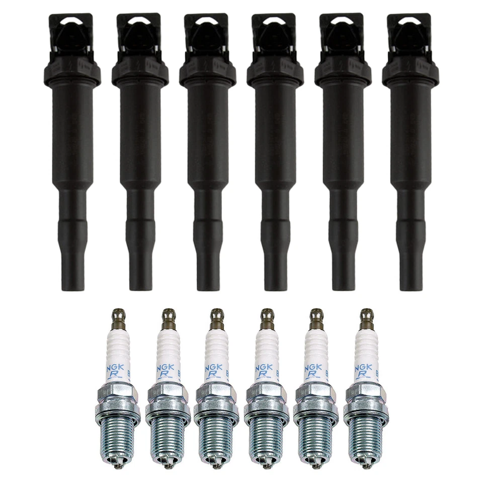Bosch 6 Ignition Coil NGK 6 Standard Spark Plug Kit For BMW E53 X5 3.0 L6 2006 - Image 1 of 1