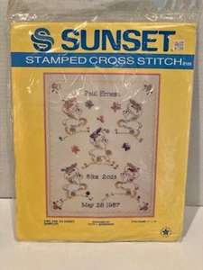 Kit de punto de cruz estampado Sunset, “Ewe Are So Sweet” muestrador nombre bebé etc. sellado - Imagen 1 de 5