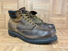 Vtg?? Red Wing Mid Moc Toe Boots Brown Leather Made In Usa Sz 11.5 B Super Sole