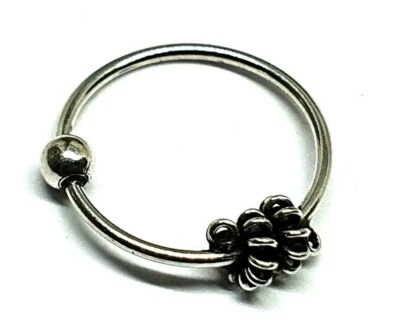 Anello naso Bali Tribal Twist Spiral 8 mm 22 g (0,6 mm) gioielli in argento s... - Immagine 1 di 4