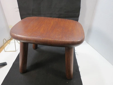 Wooden Round Milking Or Plant  Stool size 12" Across Cover