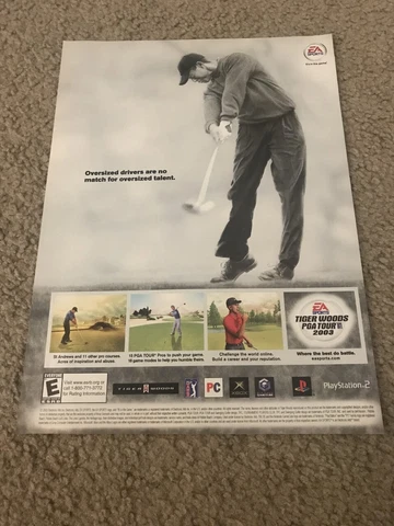 TIGER WOODS PGA TOUR 2003 PS2 XBOX Video Game Poster Print Ad Nintendo Gamecube Cover