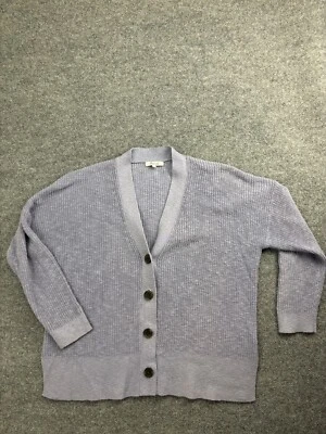 Cárdigan suéter Madewell para mujer pequeño gris con botones cuello en V manga larga Foto 1 de 4