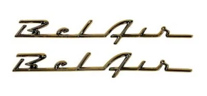 57 Chevy Bel Air Scripts Gold Pair 1957 Chevrolet New - Picture 1 of 2