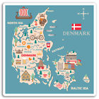 2 x 10cm Denmark Map Vinyl Stickers - Flag Travel Sticker Laptop Luggage #17294