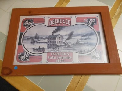  Framed JOHN DEERE Farmers Pocket Companion Deere & Co Moline ILL (1890 Reprint) - Image 1 of 4
