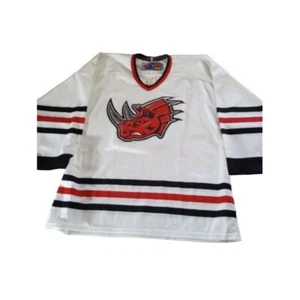 Camiseta deportiva de hockey - blanca con ribete negro y rojo y logotipo gigante en la parte delantera - Imagen 1 de 4