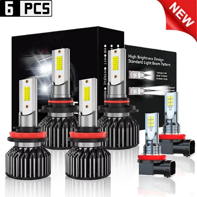 6500K Front LED Headlight High/Low Beam+Fog Light Bulb For Saab 9-7x 2005-2009 - Image 1 of 4