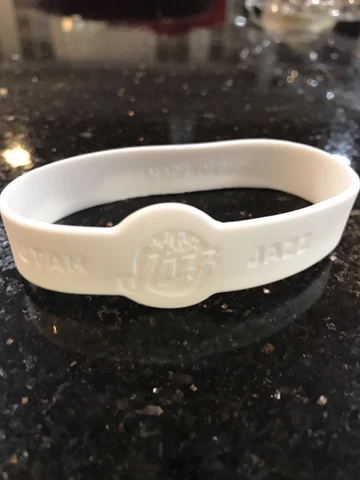 Utah Jazz Nba logo silicone wristband bracelet adult White Cover