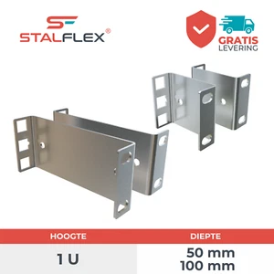 Verstevigings-/verlengingsbeugel 50, 100mm voor server-/netwerkrails RACK 1U - Zdjęcie 1 z 15
