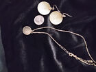 Disks Collection Jewelry Lot; 1 Necklace +1 pr pierced Earrings