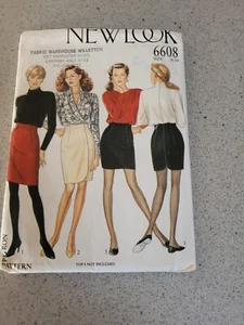 New Look 6608 High Waisted Pencil Skirts 1980s Vintage Pattern Size 6-16 uncut - Picture 1 of 2